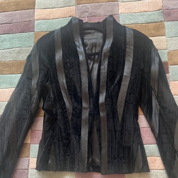 Designer Purificacion Garcia's Jacket in Black Velvet, Size 40 - Picture 1 of 5